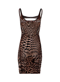 Robe en maille transparente étoilée - Nude & Noir