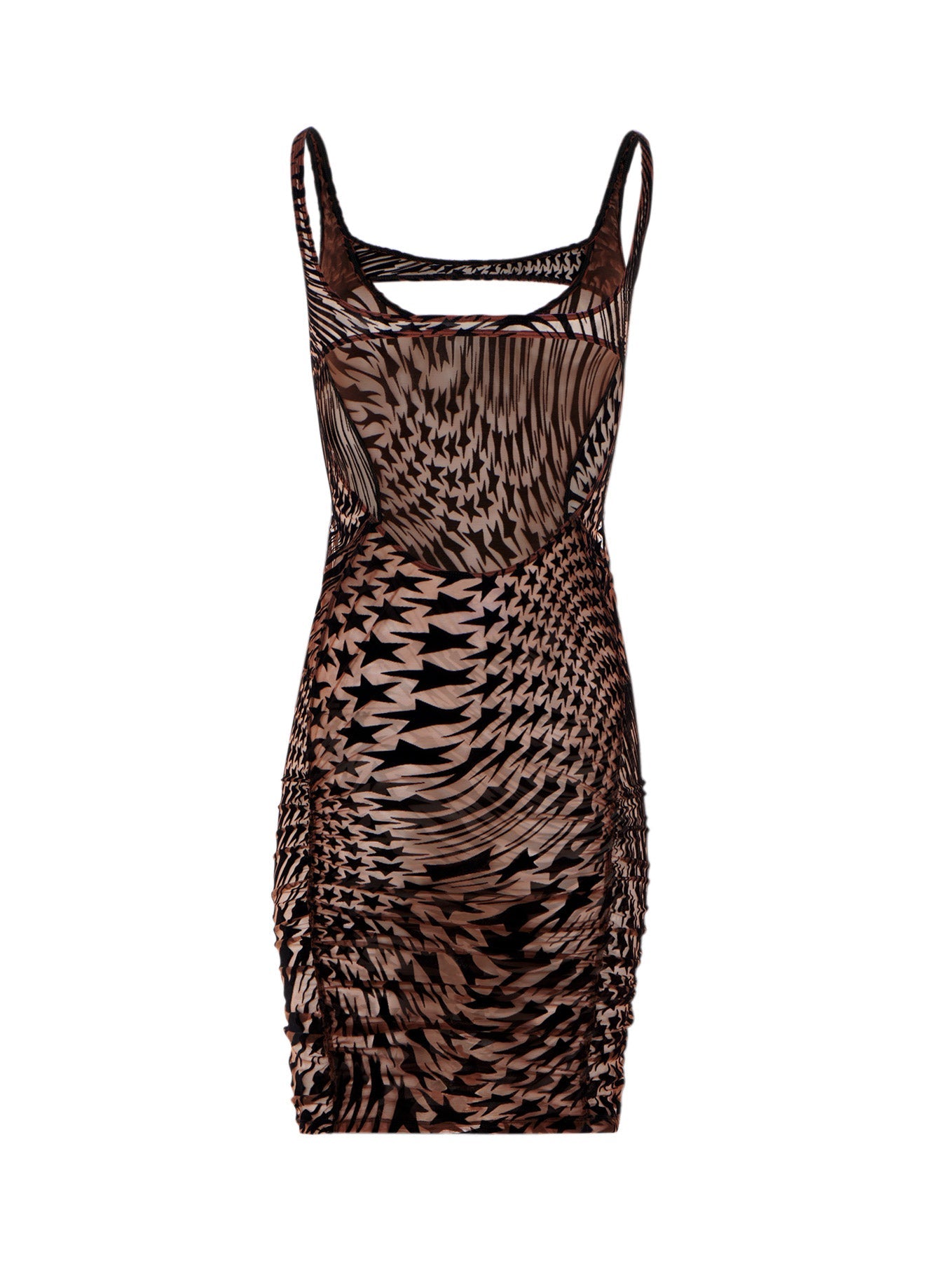Robe en maille transparente étoilée - Nude & Noir