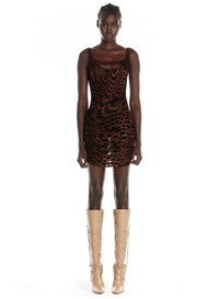 Robe en maille transparente étoilée - Nude & Noir