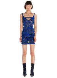Robe maille transparente à étoiles - Noir & Royal Blue