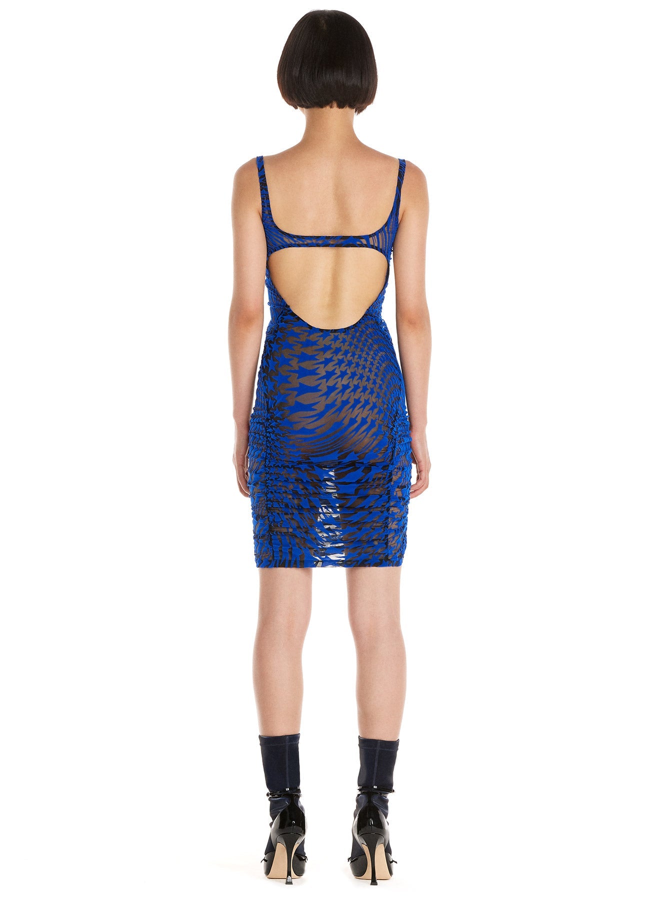 Robe maille transparente à étoiles - Noir & Royal Blue