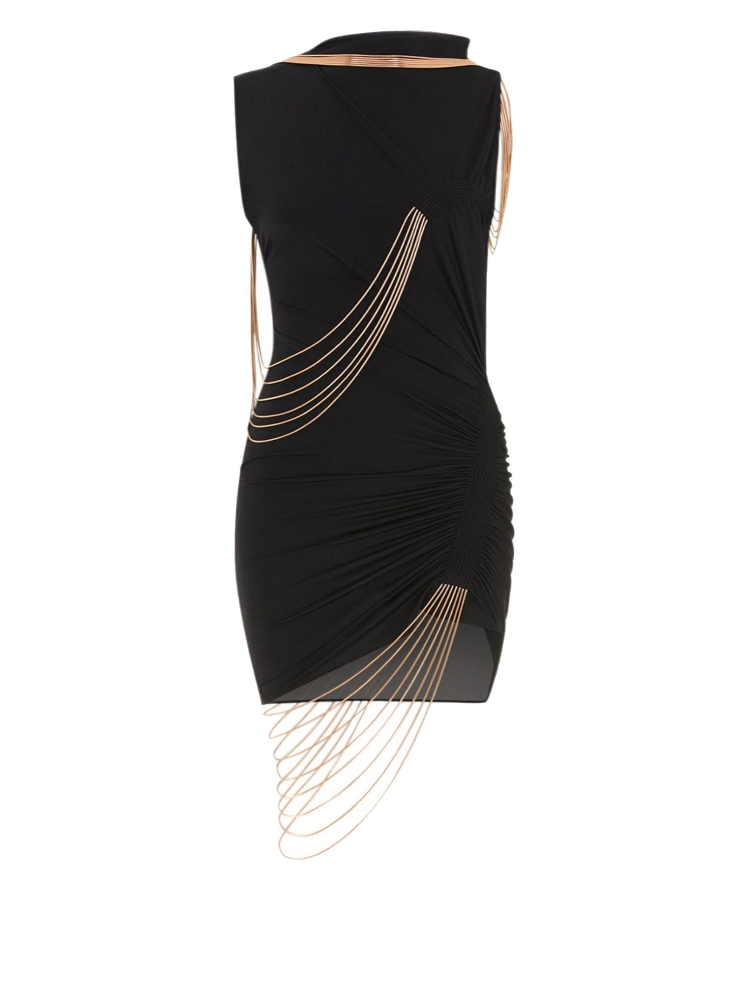 Robe asymétrique bijoux  - Noir