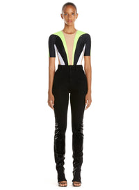 Top rayures bi-couleur - Multicolor Neon Yellow