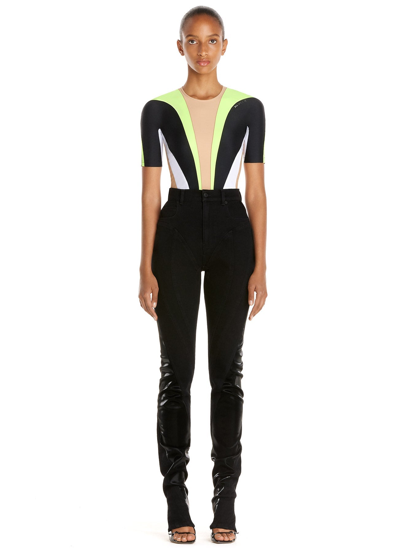 Top rayures bi-couleur - Multicolor Neon Yellow