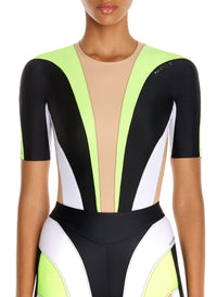 Top rayures bi-couleur - Multicolor Neon Yellow