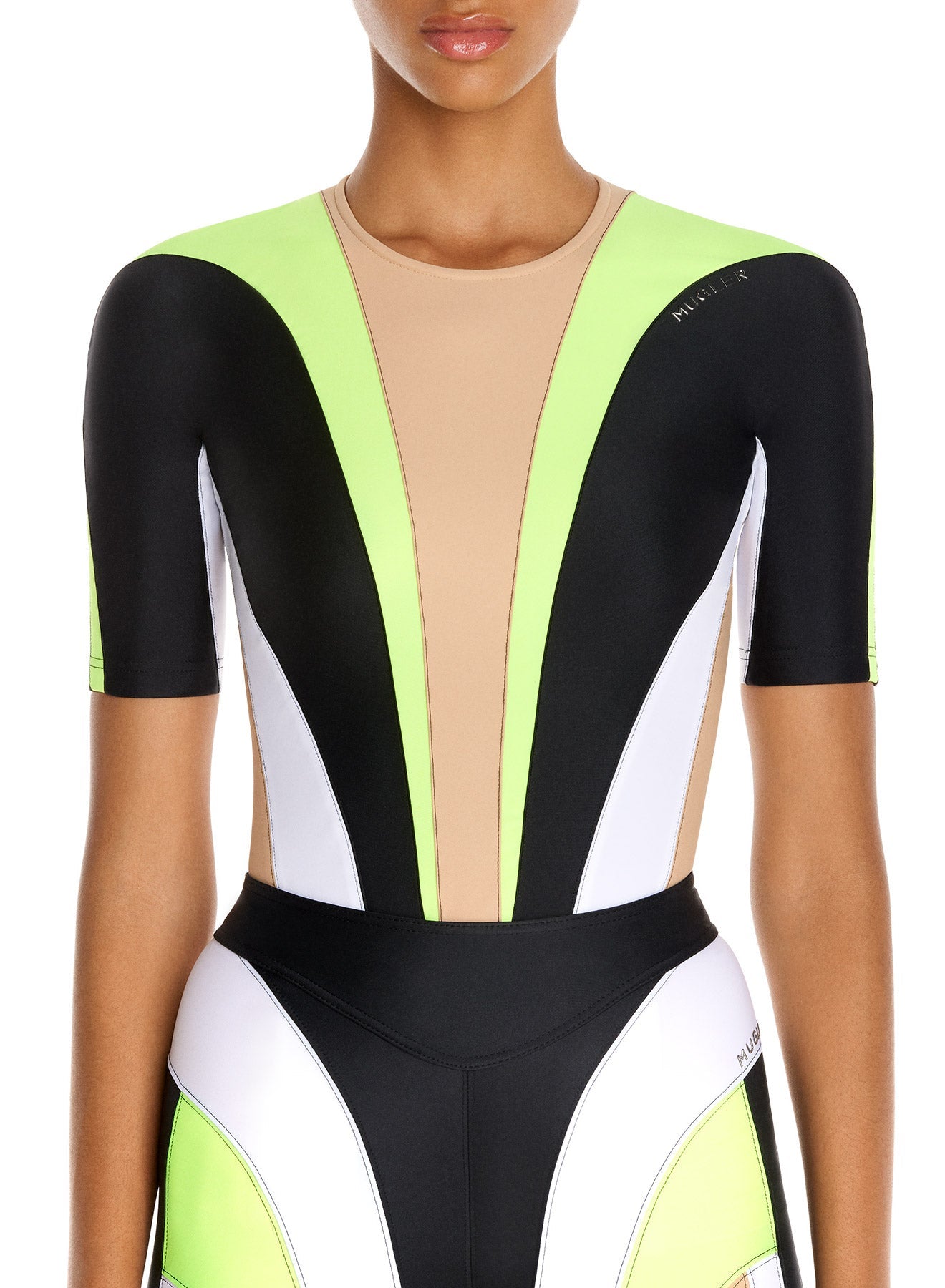Top rayures bi-couleur - Multicolor Neon Yellow