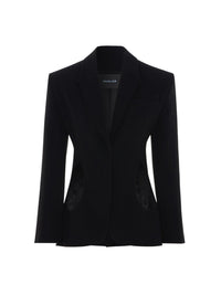 Veste en laine silhouette iconique sablier - Noir