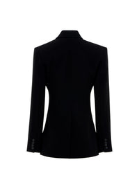 Veste en laine silhouette iconique sablier - Noir