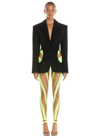 Veste en laine silhouette iconique sablier - Noir