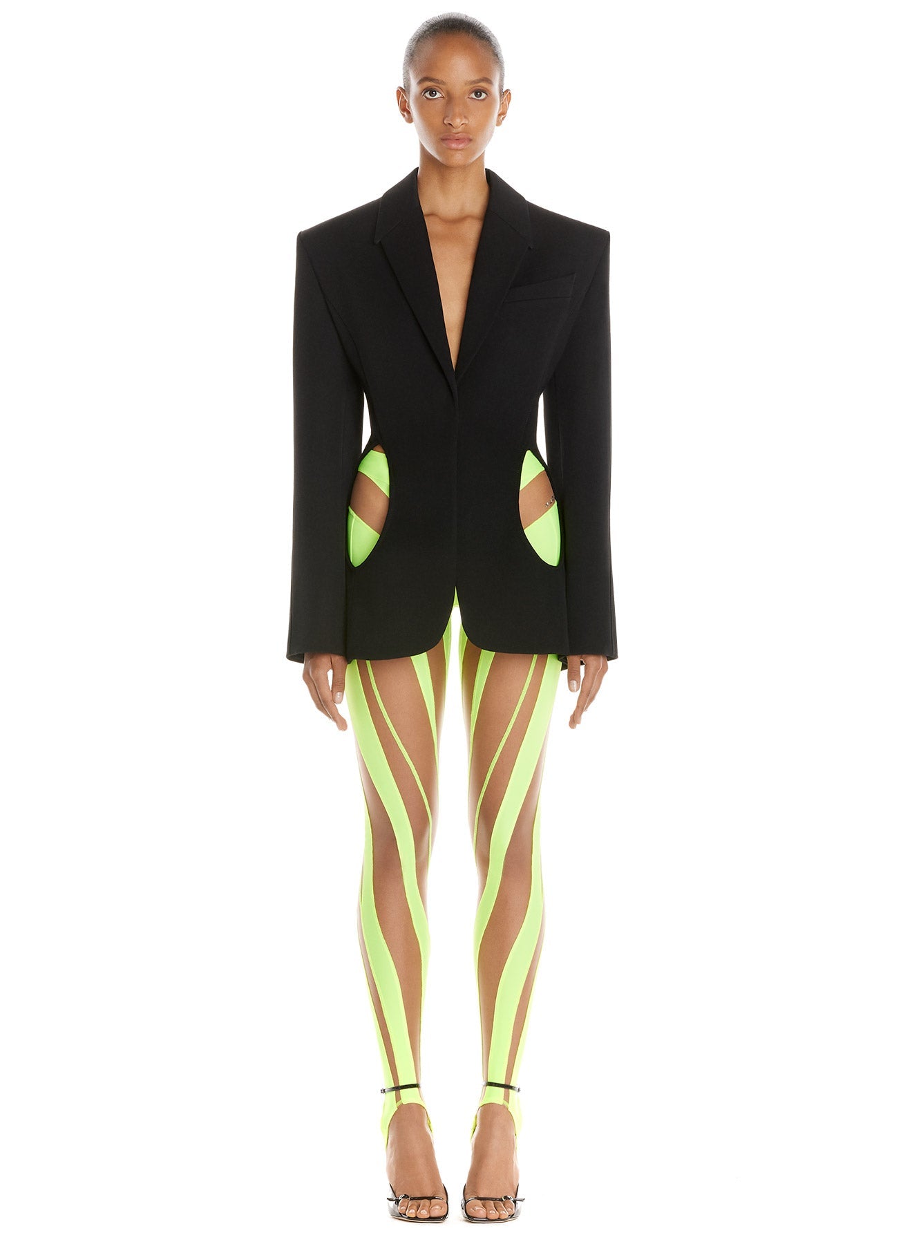 Veste en laine silhouette iconique sablier - Noir