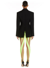 Veste en laine silhouette iconique sablier - Noir