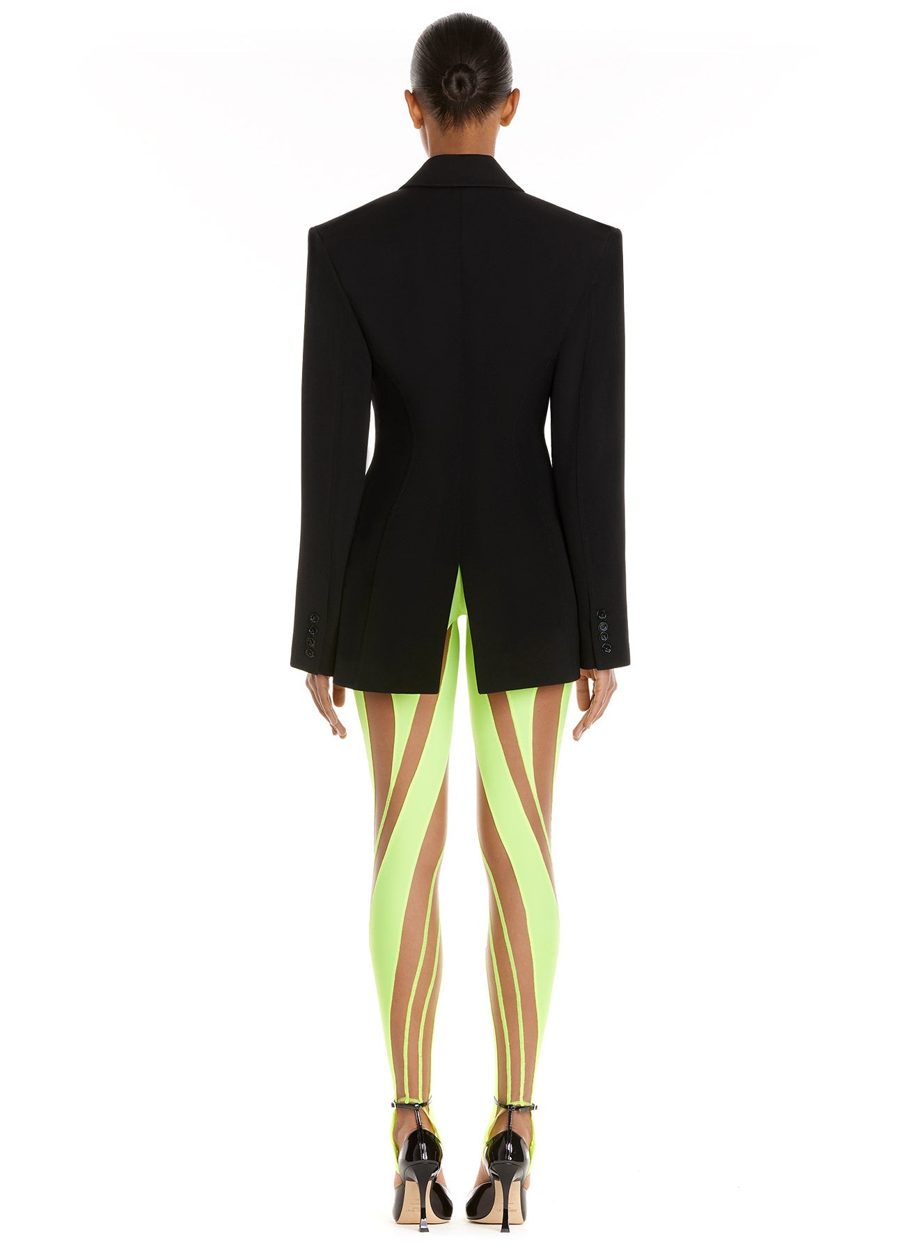 Veste en laine silhouette iconique sablier - Noir