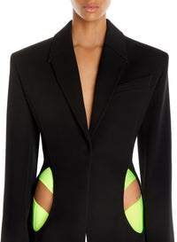 Veste en laine silhouette iconique sablier - Noir