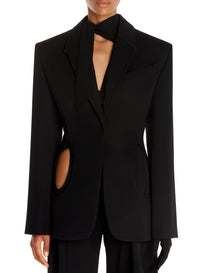 Veste en laine silhouette iconique sablier - Noir