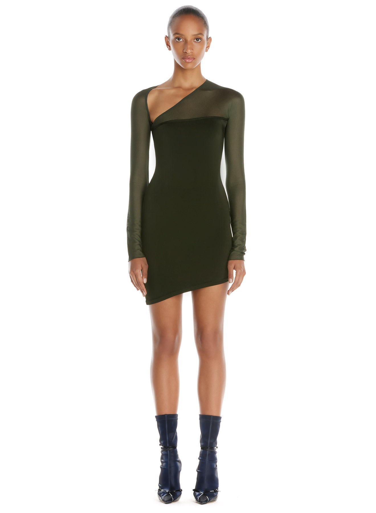 Robe en maille asymétrique - Noir