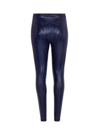 Legging gaufré brillant - Navy