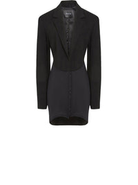 Robe smoking en laine - Noir