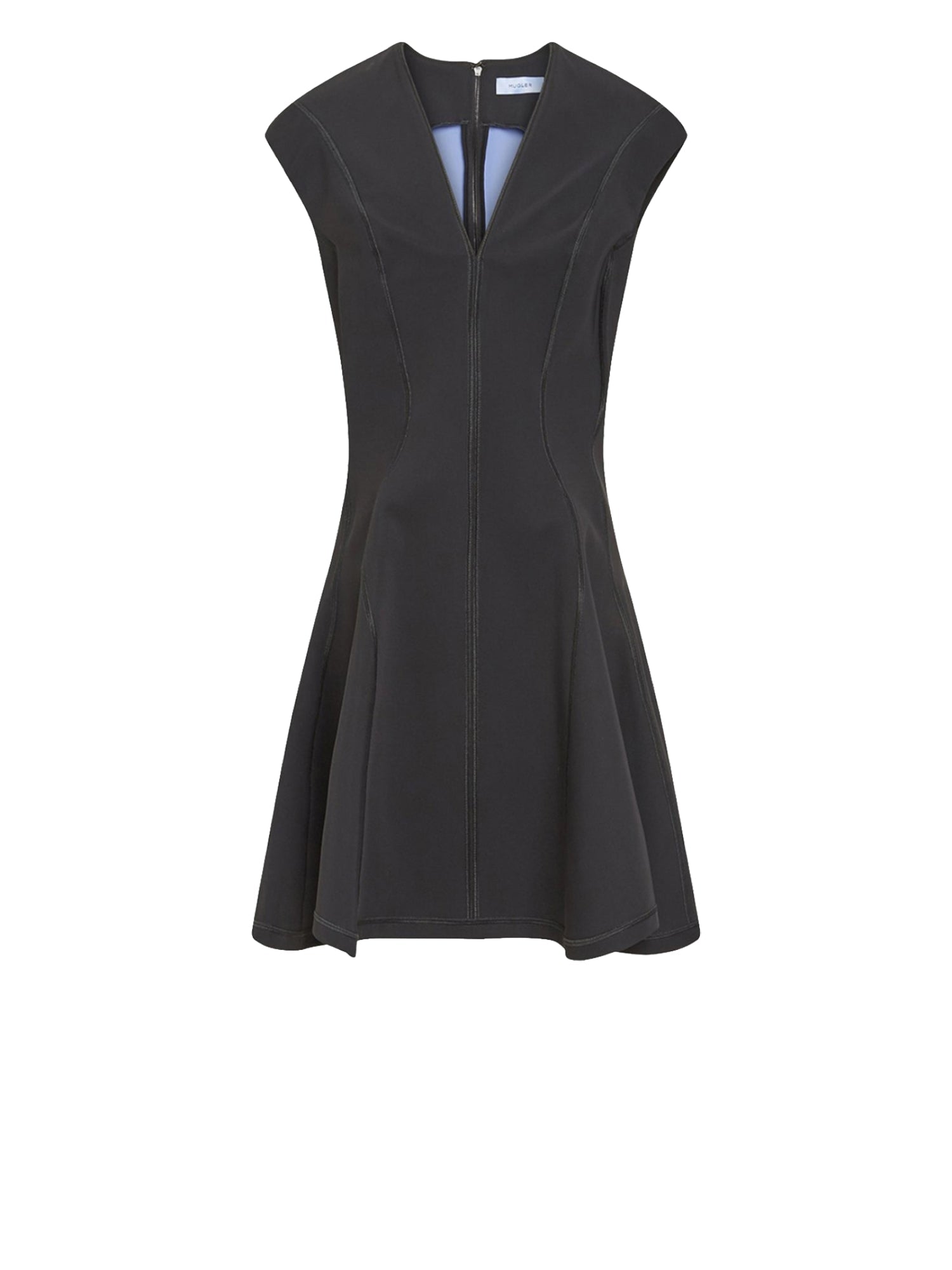 Robe patineuse bi-couleur - Noir & Bleu Mugler
