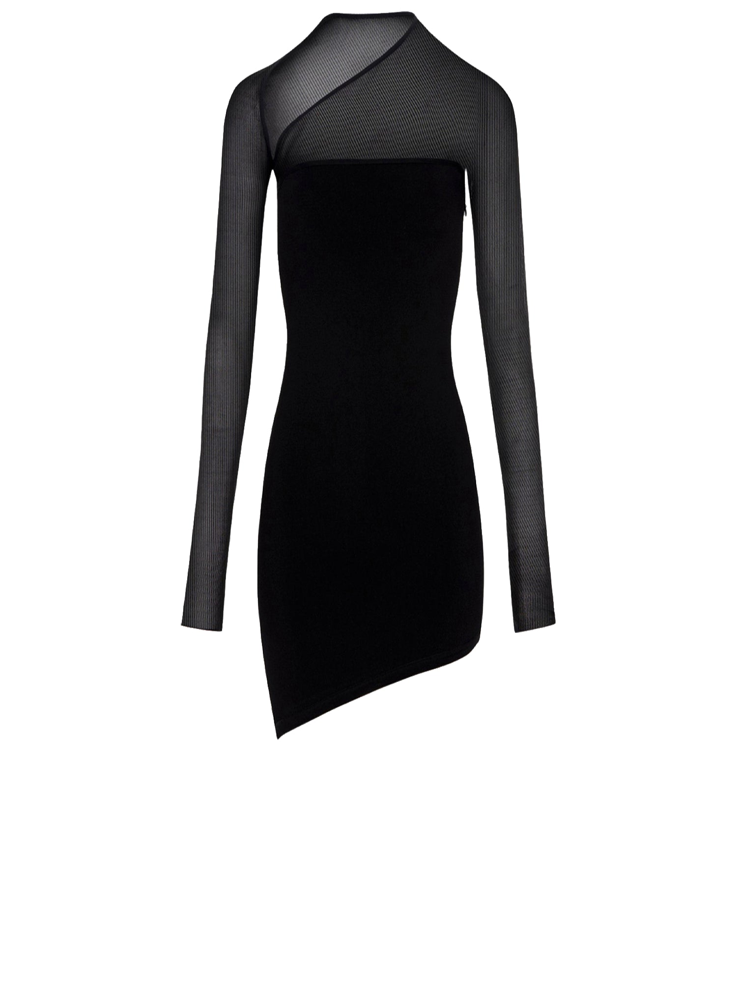 Robe en maille asymétrique - Noir