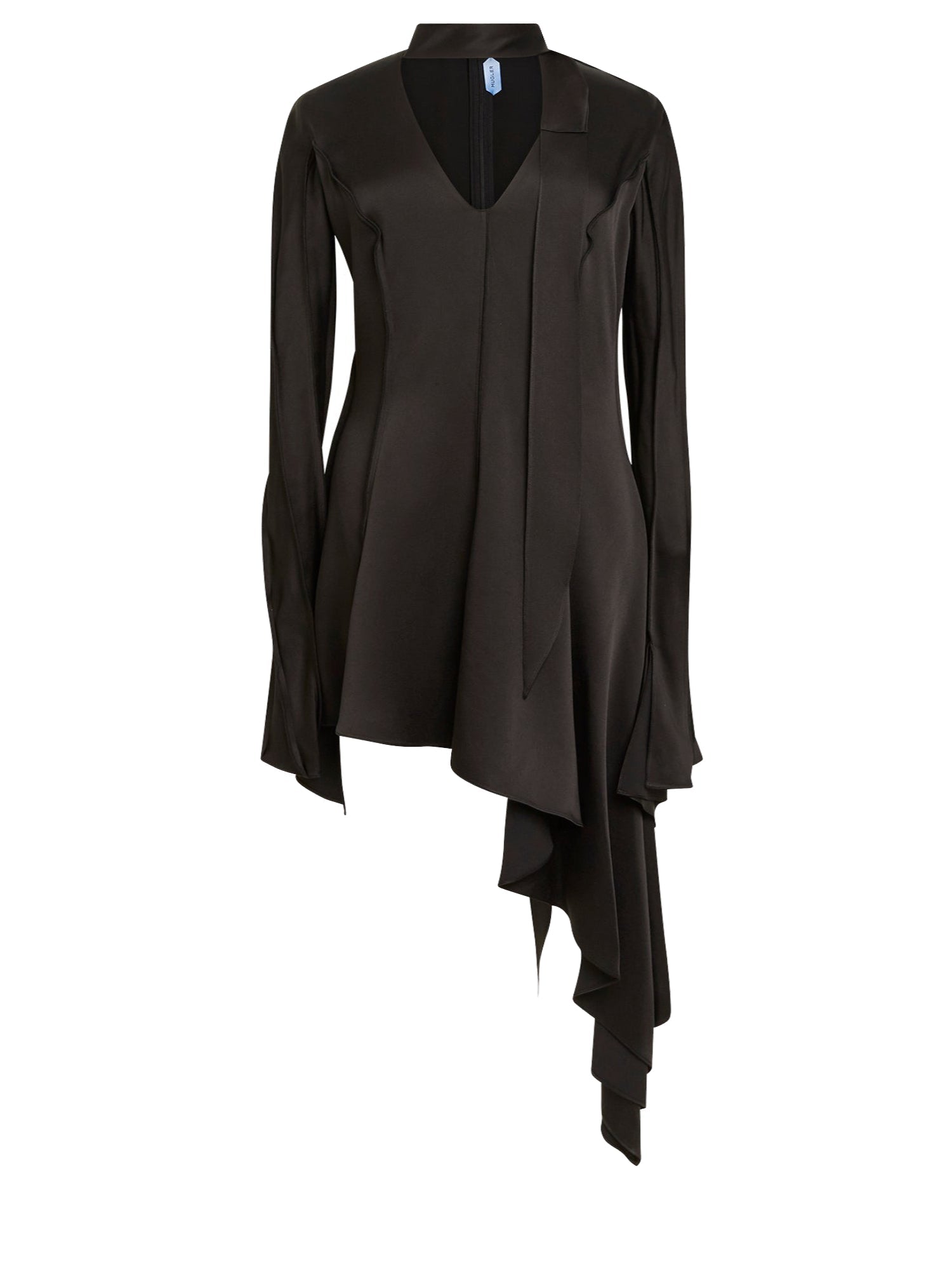 Robe lavallière asymétrique - Noir