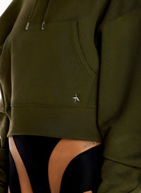 Gilet à capuche avec logo - Military Green