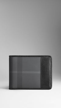BLACK CHECK Portefeuille à motif check anthracite