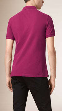 RASPBERRY SORBET Polo avec patte en check