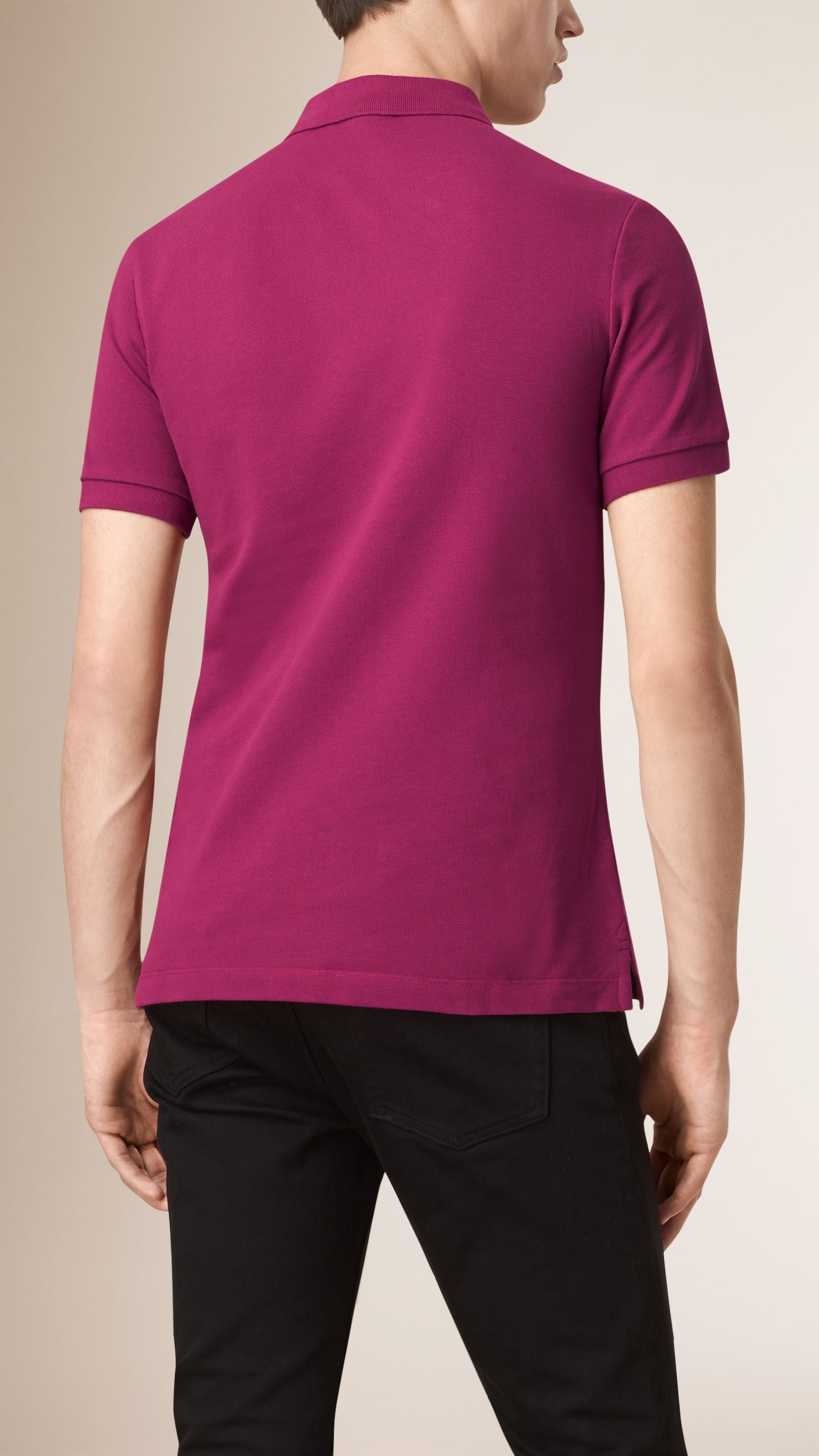 RASPBERRY SORBET Polo avec patte en check