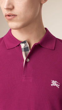 RASPBERRY SORBET Polo avec patte en check