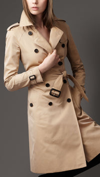 HONEY Trench-coat long en gabardine de coton