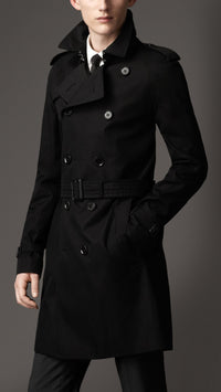 BLACK Trench-coat mi-long en gabardine de coton