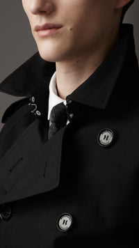 BLACK Trench-coat mi-long en gabardine de coton