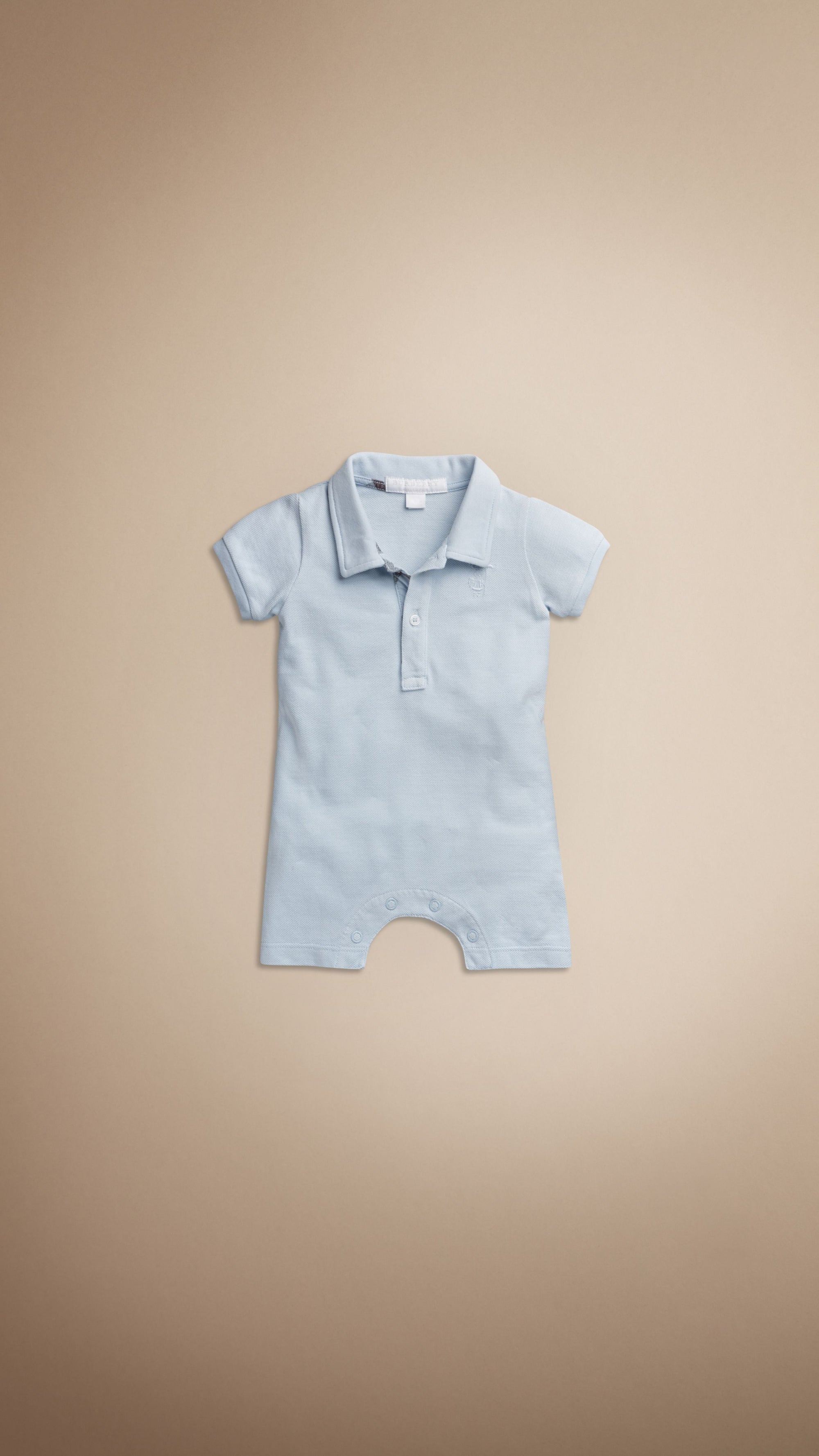 PORCELAIN BLUE BABYGRO POLO BRODÉ