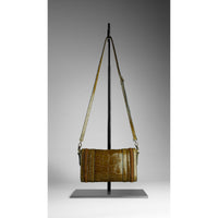 BRIGHT CAPER/TOBACC Petit sac à bandoulière en cuir velours et alligator