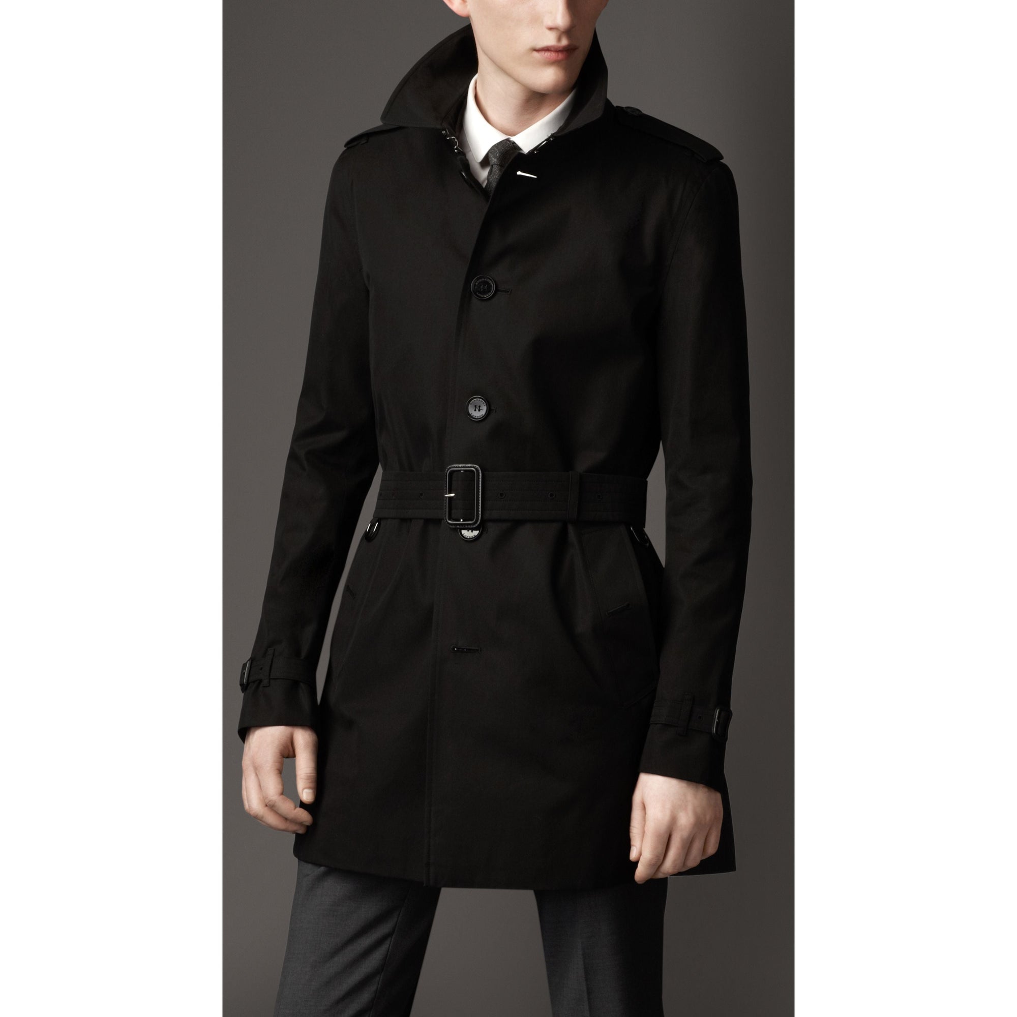 BLACK Trench-coat en gabardine de coton