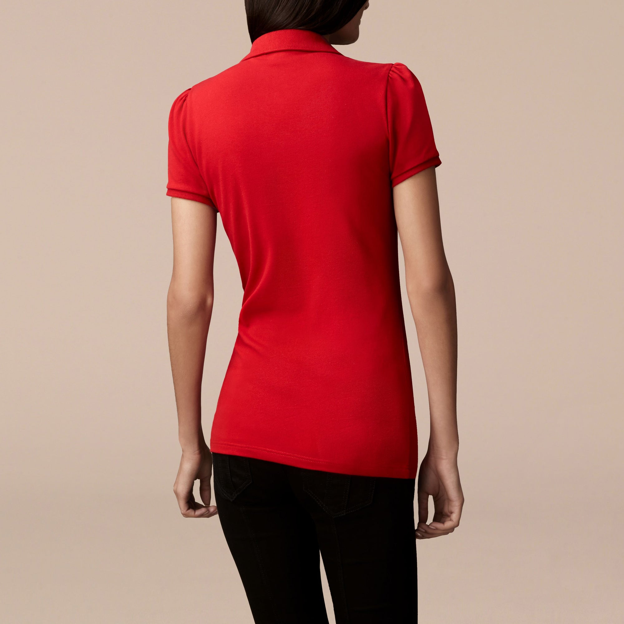 MILITARY RED Polo avec patte à motif check
