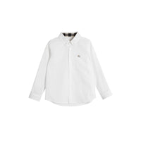 WHITE Chemise en coton à col boutonné