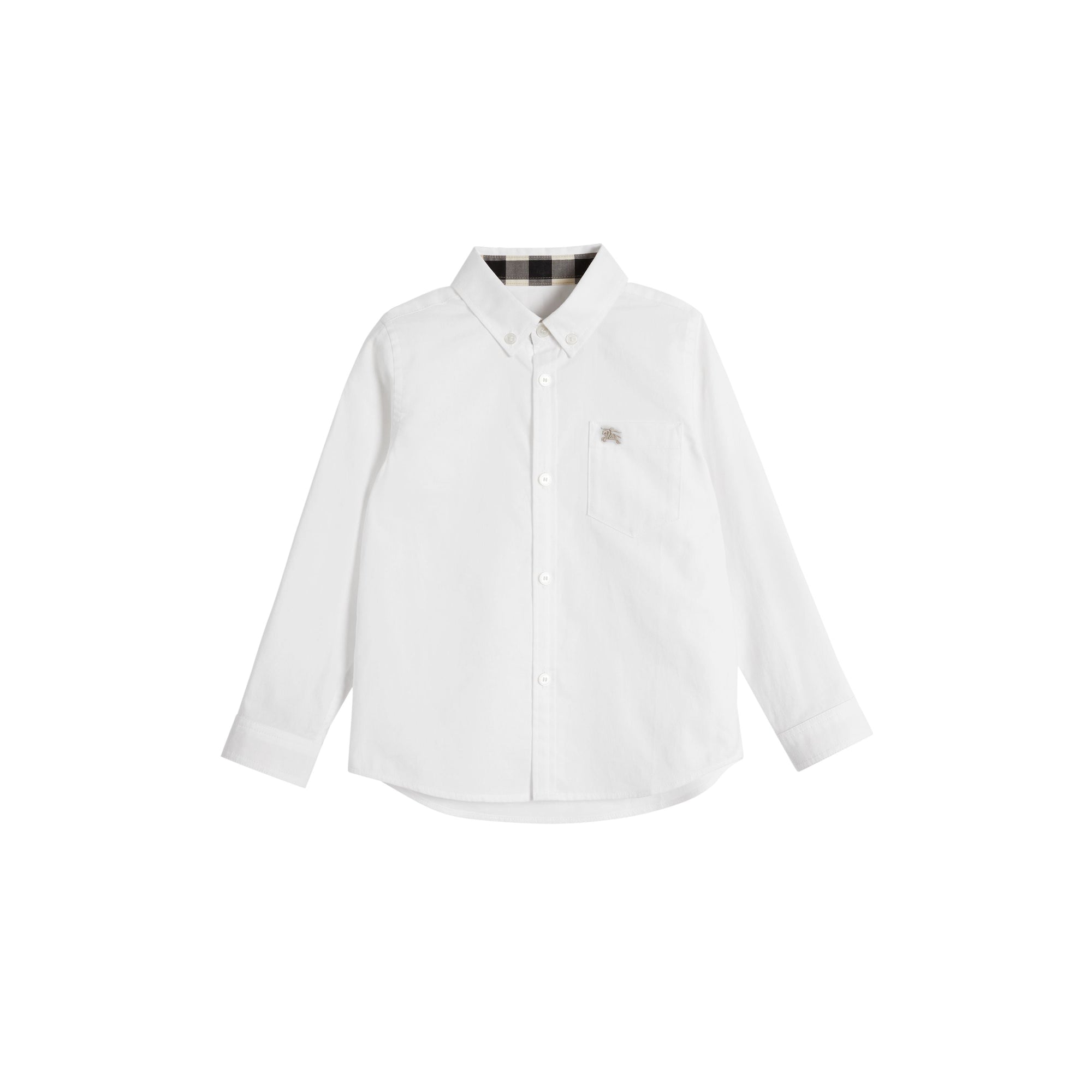 WHITE Chemise en coton à col boutonné