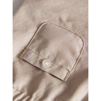 TAUPE Pantalon en coton avec revers apparents à motif check