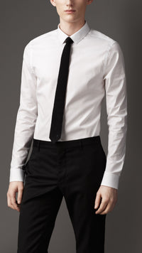 WHITE Chemise de coupe étroite en coton