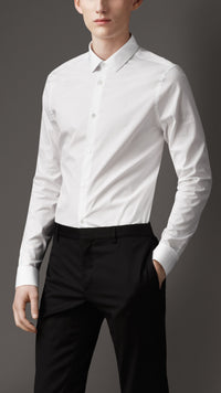 WHITE Chemise de coupe étroite en coton