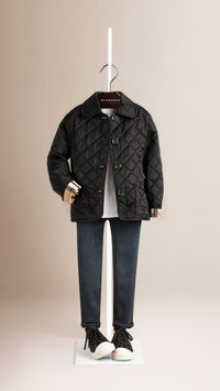 BLACK Veste matelassée doublée à motif check