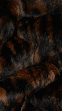 DARK CAMEL Écharpe imprimée en fourrure de lapin