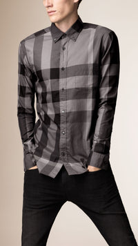 CHARCOAL Chemise en coton à motif Giant exploded check