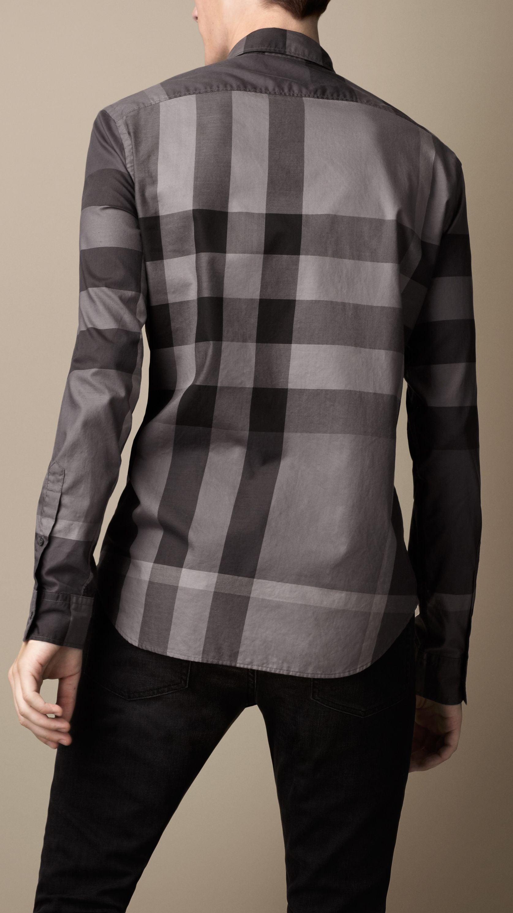 CHARCOAL Chemise en coton à motif Giant exploded check