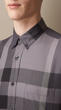 CHARCOAL Chemise en coton à motif Giant exploded check