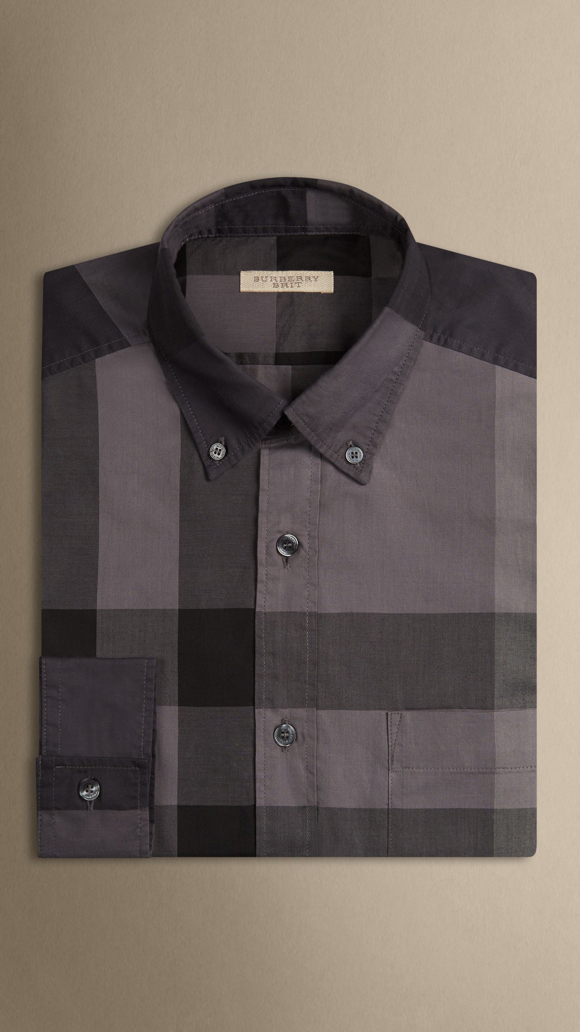 CHARCOAL Chemise en coton à motif Giant exploded check