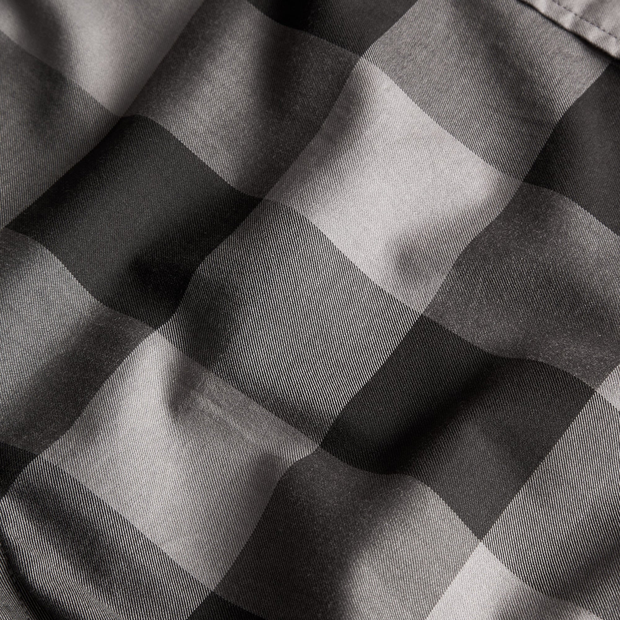 CHARCOAL Chemise en coton à manches courtes avec motif check