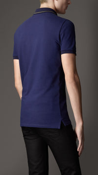 BRIGHT INDIGO Polo avec col rayé