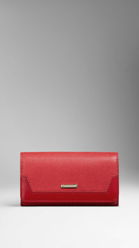 MILITARY RED Portefeuille continental en cuir grainé